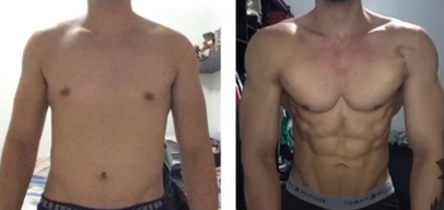 Comparação antes e depois de outro aluno